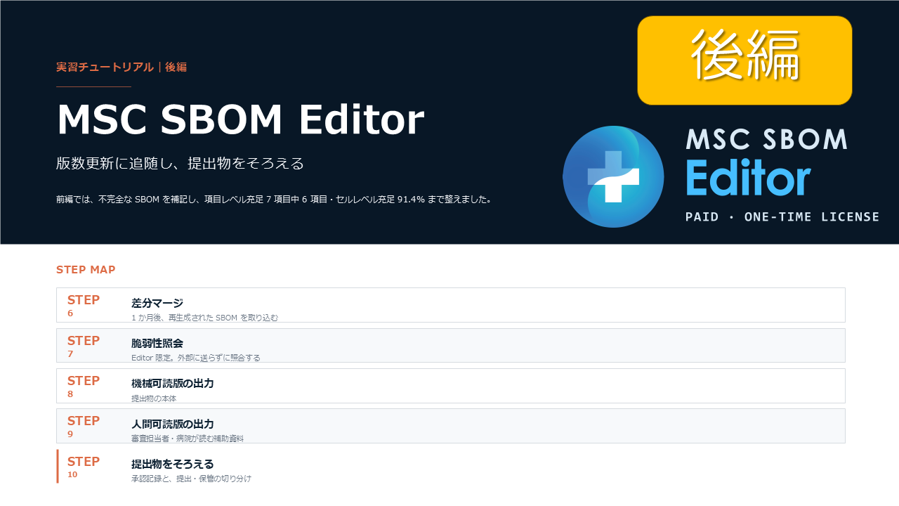 MSC SBOM Editor 実習チュートリアル 後編